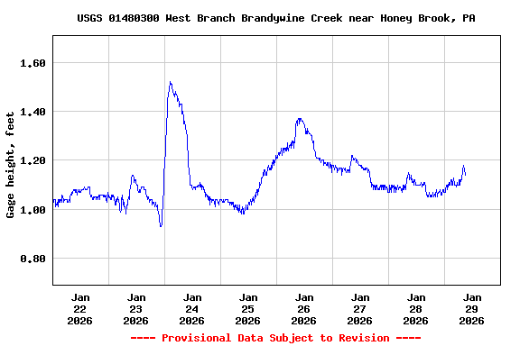Graph of  Gage height, feet